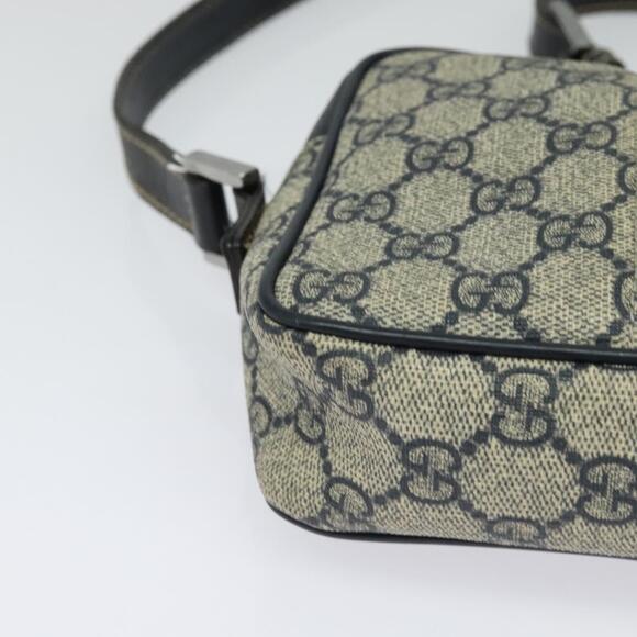 GUCCI GG Supreme Sherry Line Shoulder Bag Pvc Navy Silver Red - Picture 10 of 16